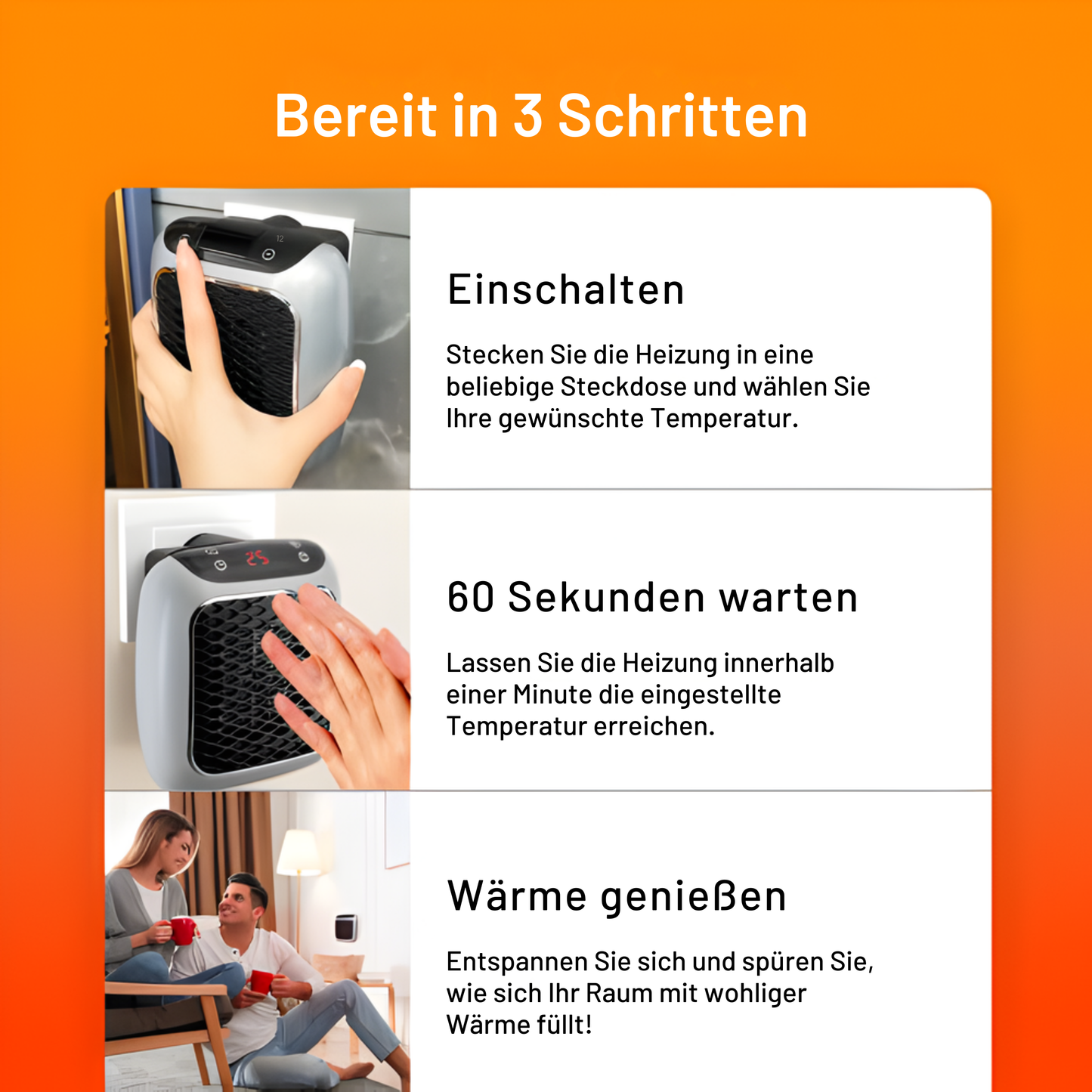 Erwärmen Sie Ihr Zuhause sofort mit WohlWärme